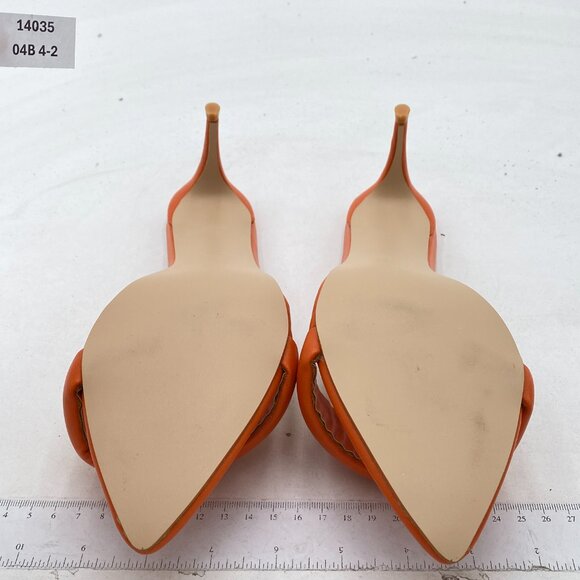 FYS Orange Pointed Open Toe Slip on Stiletto High Heel Slide Sandals Shoes - Picture 7 of 8